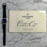 Patek Philippe - Pre-owned White Gold Golden Ellipse Blue Dial Diamond Bezel 4882