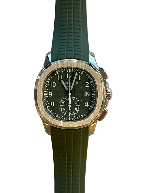 Patek Philippe - Pre-owned Aquanaut Chronograph Green Dial 5968G-010