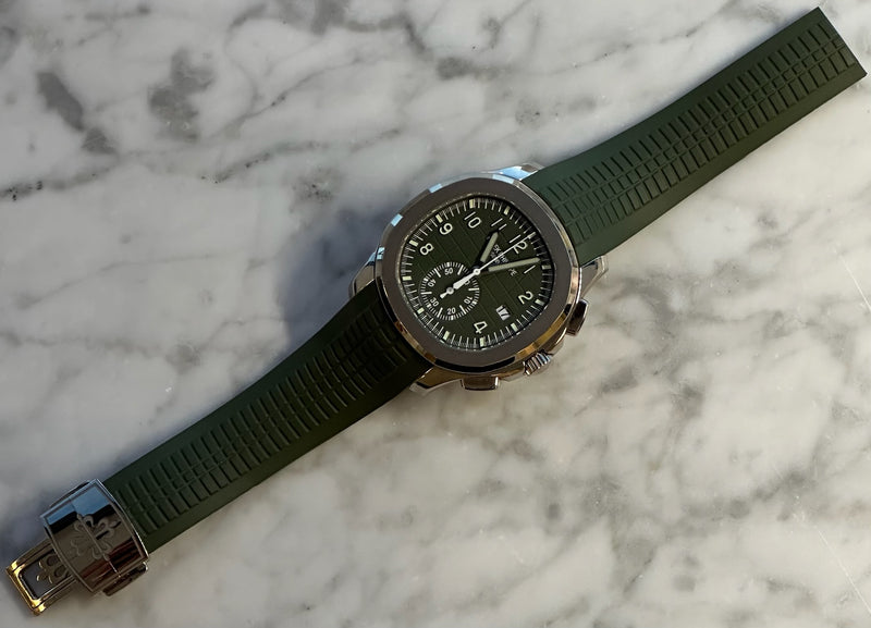 Patek Philippe - Pre-owned Aquanaut Chronograph Green Dial 5968G-010