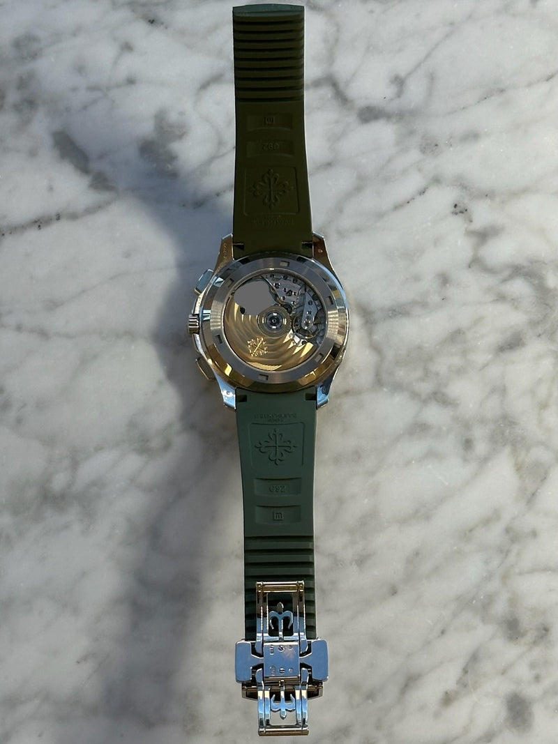 Patek Philippe - Pre-owned Aquanaut Chronograph Green Dial 5968G-010