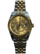 Rolex - Pre-owned Two Tone Yellow Gold Sky-Dweller Champagne Dial Jubilee Bracelet 336933