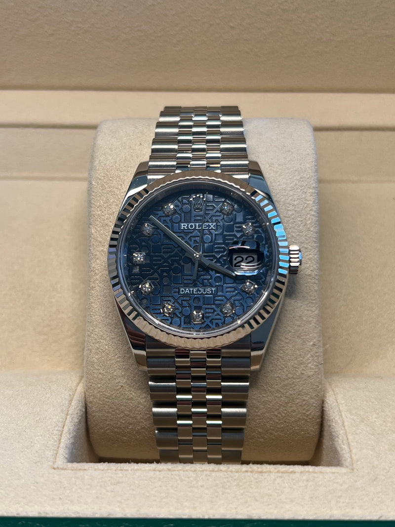 Rolex Pre-owned Blue Diamond Anniversary Dial 36mm Datejust