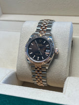 Rolex - Pre-owned Two Tone Rose Gold Datejust 28mm Chocolate Dial 279171