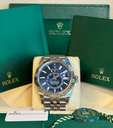 Rolex - Pre-owned Sky-Dweller Blue Dial Jubilee Bracelet 326934