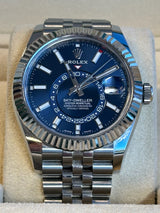 Rolex - Pre-owned Sky-Dweller Blue Dial Jubilee Bracelet 326934
