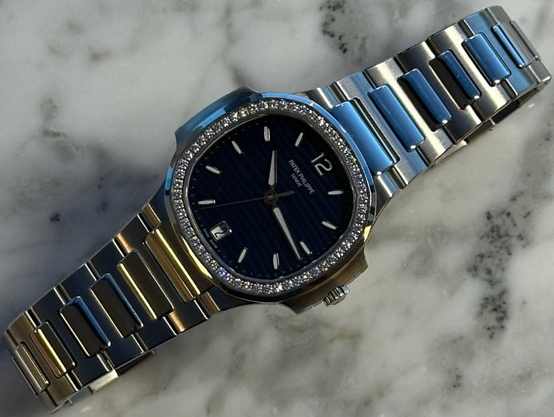 Patek Philippe - Pre-owned Nautilus Blue Dial Diamond Bezel 7118/1200A