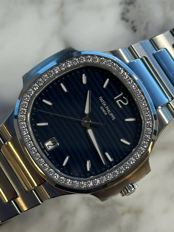 Patek Philippe - Pre-owned Nautilus Blue Dial Diamond Bezel 7118/1200A