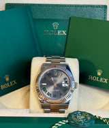 Rolex - Pre-owned Two Tone Rose Gold Datejust 41 Wimbledon Roman Dial Oyster Bracelet 126331