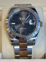 Rolex - Pre-owned Two Tone Rose Gold Datejust 41 Wimbledon Roman Dial Oyster Bracelet 126331