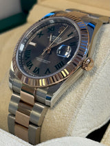 Rolex - Pre-owned Two Tone Rose Gold Datejust 41 Wimbledon Roman Dial Oyster Bracelet 126331