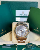 Rolex - Pre-owned Rose Gold Sky-Dweller Sundust Roman Dial Oyster Bracelet 326935