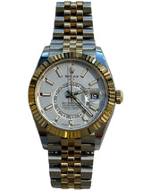 Rolex - Pre-owned Two Tone Yellow Gold Sky-Dweller White Dial Jubilee Bracelet 336933