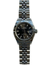 Rolex - Pre-owned Stainless Steel Lady-Datejust 28mm Dark Grey Index Dial Jubilee Bracelet 279174