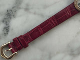 Cartier - Pre-owned Cartier Baignoire Mini Diamond Bezel Leather Strap WB520028
