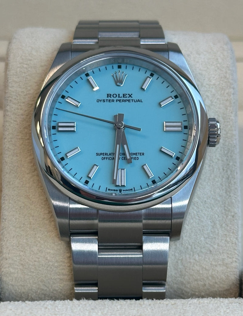 ティファニー Rolex Oyster Perpetual 36mm Stainless Steel CUSTOM Tiffany Blue