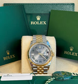 Rolex - Pre-owned Two Tone Yellow Gold Datejust 36 Wimbledon Dial Jubilee Bracelet 126233