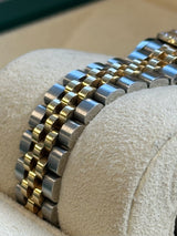 Rolex - Pre-owned Two Tone Yellow Gold Lady-Datejust 28mm Champagne Diamond Dial Diamond Bezel Jubilee Bracelet 279383RBR