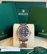 Rolex - Pre-owned Two Tone Rose Gold Datejust 31 Purple Diamond VI Dial Diamond Bezel Oyster Bracelet 278341RBR