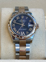 Rolex - Pre-owned Two Tone Rose Gold Datejust 31 Purple Diamond VI Dial Diamond Bezel Oyster Bracelet 278341RBR