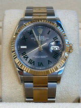 Rolex - Pre-owned Two Tone Yellow Gold Datejust 36 Wimbledon Dial Oyster Bracelet 126233