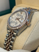 Rolex - Unworn Datejust 31 White Floral Motif Diamond Dial Diamond Bezel Jubilee Bracelet 278381RBR FULL STICKERS