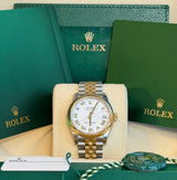 Rolex - Pre-owned Two Tone Yellow Gold Datejust 31 White Roman Dial Jubilee Bracelet 278243