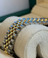 Rolex - Pre-owned Two Tone Yellow Gold Datejust 31 White Roman Dial Jubilee Bracelet 278243