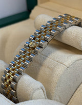 Rolex - Pre-owned Two Tone Yellow Gold Datejust 31 White Roman Dial Jubilee Bracelet 278243