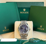 Rolex - Pre-owned Datejust 31 Purple Diamond VI Dial Diamond Bezel Jubilee Bracelet 278344RBR