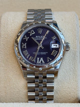 Rolex - Pre-owned Datejust 31 Purple Diamond VI Dial Diamond Bezel Jubilee Bracelet 278344RBR