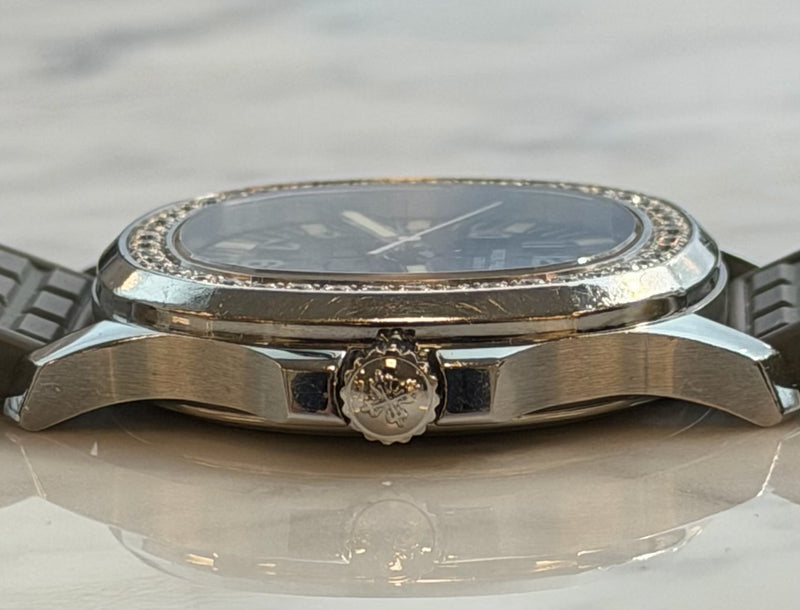 Patek Philippe - Pre-owned Aquanaut Black Dial Diamond Bezel 5067A