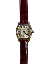 Cartier - Pre-owned Tortue Small 30 x 24mm White Dial Diamond Bezel WA501006