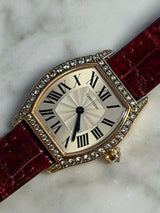 Cartier - Pre-owned Tortue Small 30 x 24mm White Dial Diamond Bezel WA501006