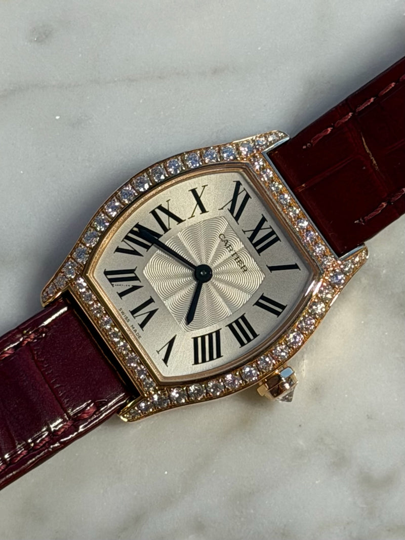 Cartier - Unworn Tortue Small 30 x 24mm White Dial Diamond Bezel WA501006