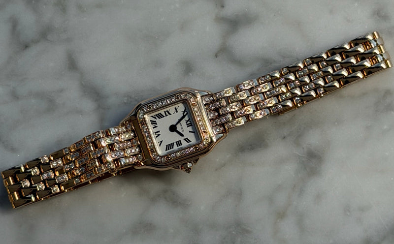 Cartier - Unworn Panthère De Cartier Mini 25 x 18.5mm White Dial Diamond Bezel Diamond Bracelet WJPN0063