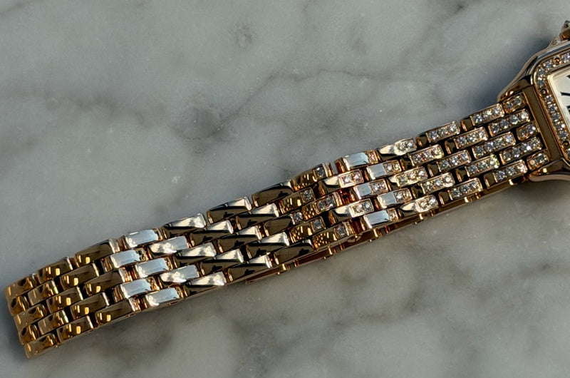 Cartier - Unworn Panthère De Cartier Mini 25 x 18.5mm White Dial Diamond Bezel Diamond Bracelet WJPN0063