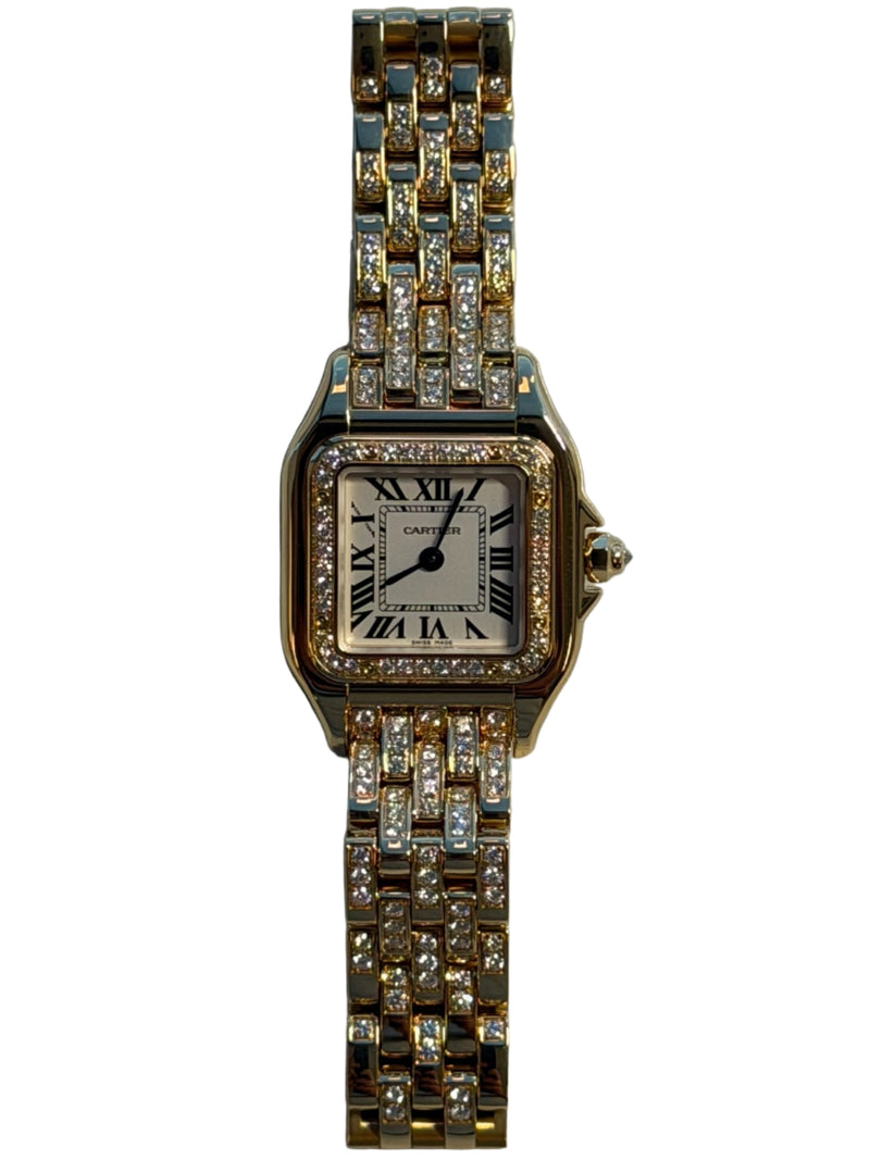 Cartier - Unworn Panthère De Cartier Small 30.3 x 22mm White Dial Diamond Bezel Diamond Bracelet WJPN0059