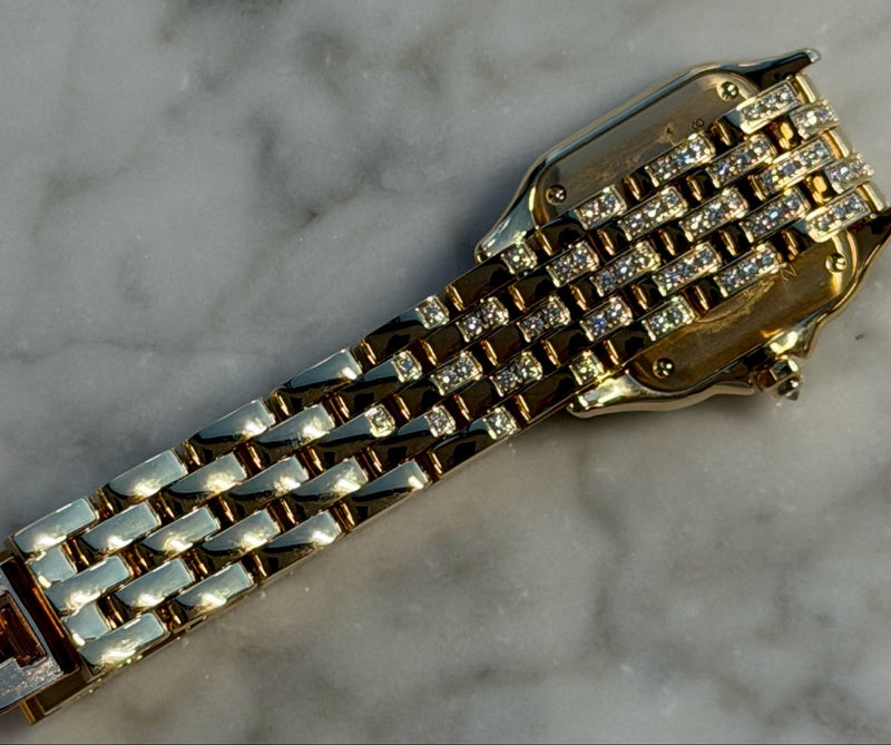 Cartier - Unworn Panthère De Cartier Small 30.3 x 22mm White Dial Diamond Bezel Diamond Bracelet WJPN0059