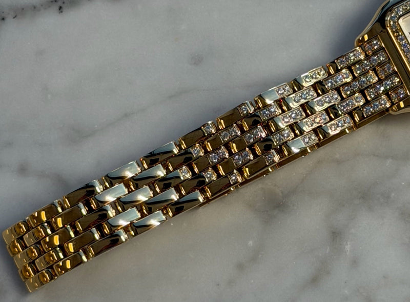 Cartier - Unworn Panthère De Cartier Small 30.3 x 22mm White Dial Diamond Bezel Diamond Bracelet WJPN0059