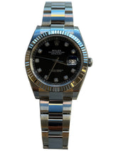 Rolex - Unworn Datejust 41 Black Diamond Dial Oyster Bracelet 126334 with STICKERS