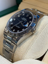 Rolex - Unworn Datejust 41 Black Diamond Dial Oyster Bracelet 126334 with STICKERS