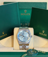 Rolex - Unworn Land-Dweller 36mm Ice Blue Diamond Dial Diamond Bezel Flat Jubilee Bracelet 127286TBR