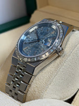 Rolex - Unworn Land-Dweller 36mm Ice Blue Diamond Dial Diamond Bezel Flat Jubilee Bracelet 127286TBR