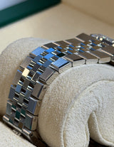 Rolex - Unworn Land-Dweller 36mm Ice Blue Diamond Dial Diamond Bezel Flat Jubilee Bracelet 127286TBR