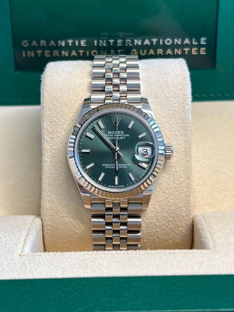 Rolex Pre-owned Datejust 31mm Green Index Dial Jubilee Bracelet