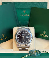 Rolex - Unworn Datejust 41 Black Diamond Dial Oyster Bracelet 126334 with STICKERS