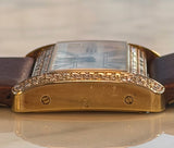 Cartier - Pre-owned Yellow Gold Tank Divan 32 x 25mm Silver Dial Diamond Bezel WA301071