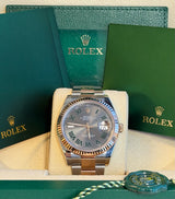 Rolex - Pre-owned Two Tone Rose Gold Datejust 41 Wimbledon Roman Dial Oyster Bracelet 126331