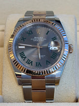 Rolex - Pre-owned Two Tone Rose Gold Datejust 41 Wimbledon Roman Dial Oyster Bracelet 126331