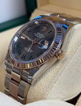 Rolex - Pre-owned Two Tone Rose Gold Datejust 41 Wimbledon Roman Dial Oyster Bracelet 126331